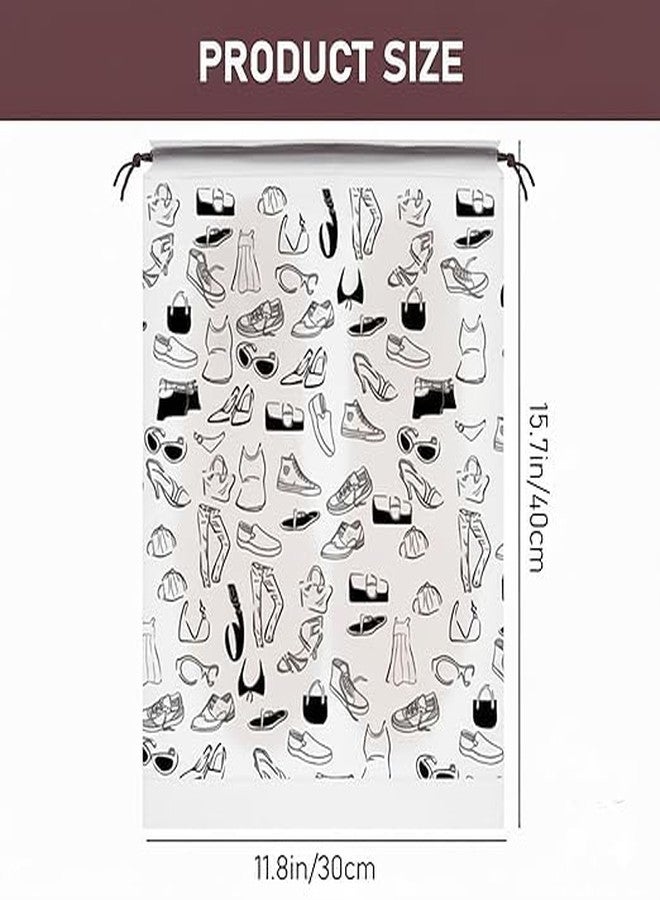 NIRVIK Pack of 10 Pcs Shoe Bag Cover for Shoe Storage & Travelling Drawstring Bags Travel Pouch Large Waterproof (Printed Shoes Bag (10 pcs)) - Image 3